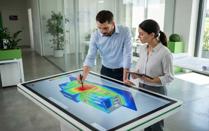 Team SMA Energia — analisi termografica e progettazione impianti in ufficio